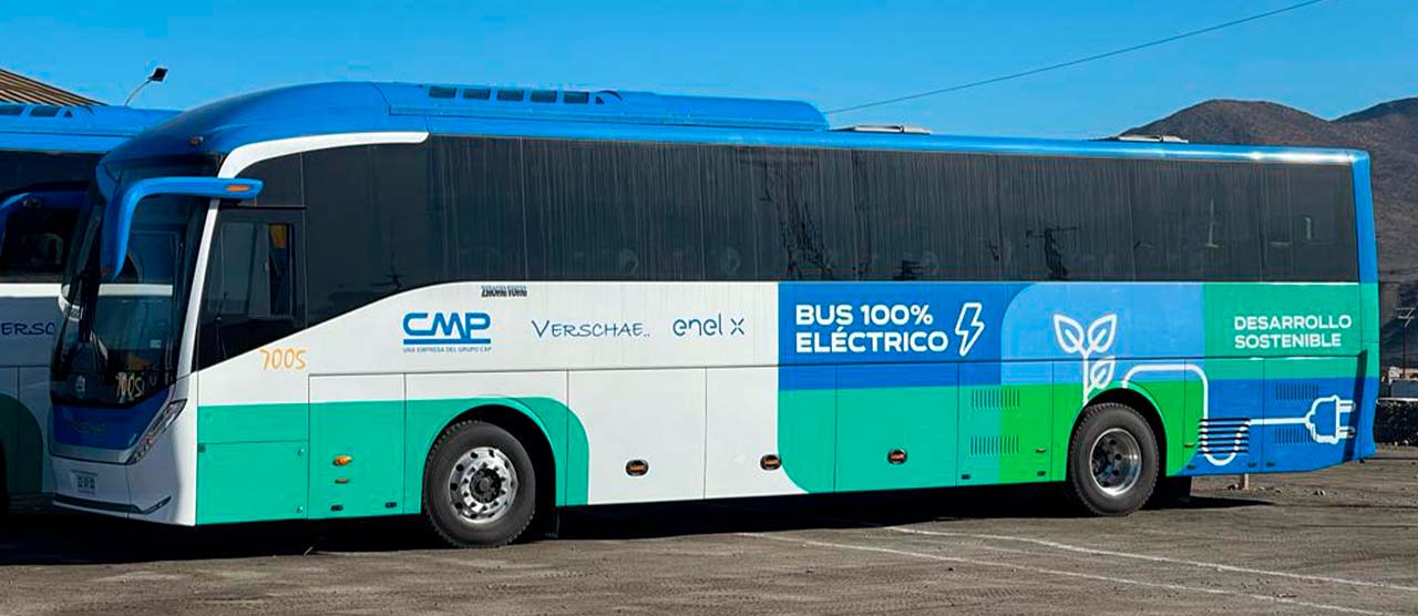 Presentan en Chile la primera flota de buses 100 eléctricos para la